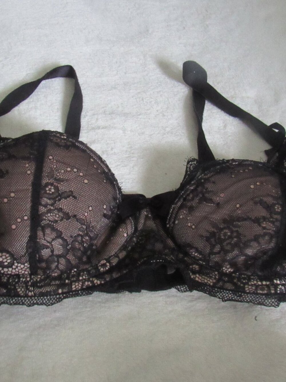 Victoria's Secret Black Lace Balconette Bra  Size 40DD